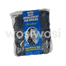Wool Hair Attachment for Braid Color Black